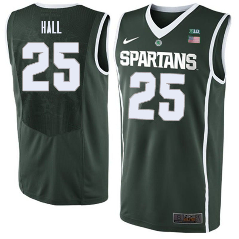 Men Michigan State Spartans #25 Malik Hall NCAA Nike Authentic Green 2020 College Stitched Basketball Jersey KH41D36YA